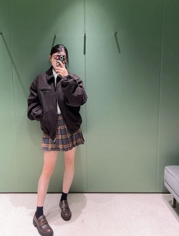 ÁO KHOÁC JEAN NAM PRAD* WASHED VINTAGE LOGO TAM GIÁC