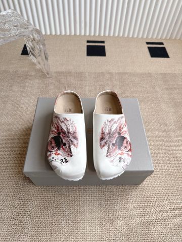 SỤC NỮ SANDAL CLOG MŨI KÍN NỮ BIRK* HỌA TIẾT LOANG NGHỆ THUẬT