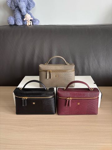 TÚI VANITY NỮ C N PHOM HỘP DA BÒ DẬP VÂN LIZARD