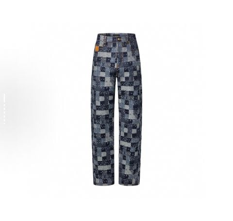 SET BỘ ÁO NAM LV* PATCHWORK DENIM 2025 AW – PHARRELL & NIGO