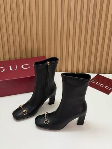 BOOTS NỮ G C SIGNORA MŨI VUÔNG PHỐI KHÓA HORSEBIT, GÓT 5,5CM/8,5CM