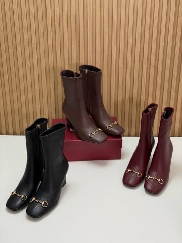 BOOTS NỮ G C SIGNORA MŨI VUÔNG PHỐI KHÓA HORSEBIT, GÓT 5,5CM/8,5CM