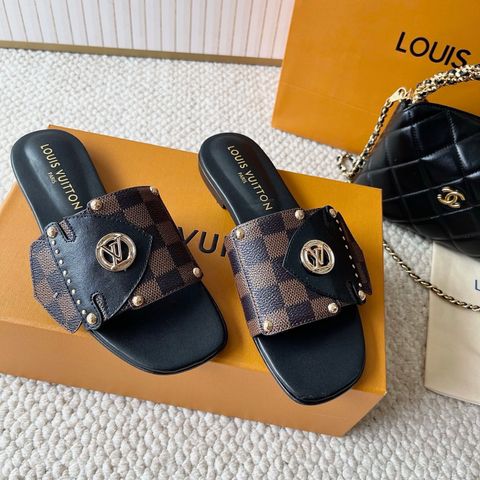 DÉP NỮ LV* DAMIER LOGO TRÒN – BỆT