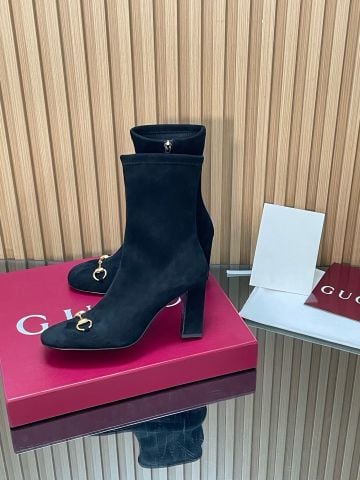 BOOTS CỔ NGẮN NỮ G C SIGNORA PHOM MŨI VUÔNG, KHÓA HORSEBIT, GÓT 8,5 CM