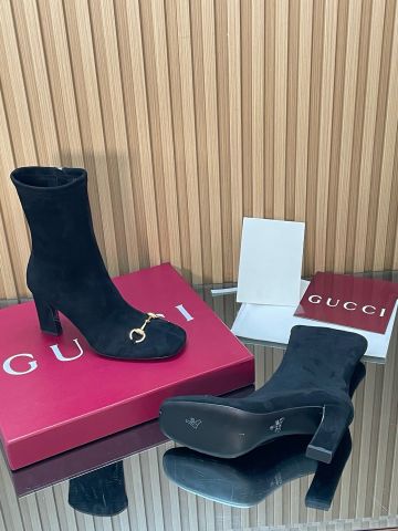 BOOTS CỔ NGẮN NỮ G C SIGNORA PHOM MŨI VUÔNG, KHÓA HORSEBIT, GÓT 8,5 CM
