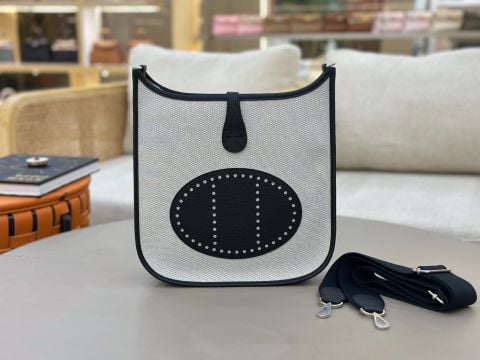 Túi đeo chéo nam/nữ Herme*s Evelyne Canvas Da Clemence 29cm