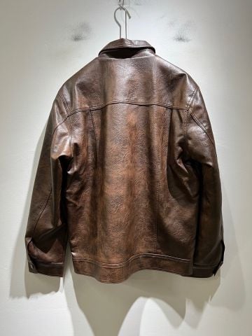 ÁO KHOÁC DA NAM PRD DÁNG CỔ BẺ