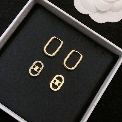BÔNG TAI NỮ CELI* TRIOMPHE SPARKLE HOOPS ĐÍNH STRASS ÁNH KIM VÀNG