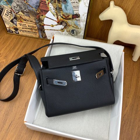Túi đeo chéo nam nữ Herme*s Kelly Messenger da Togo 25cm