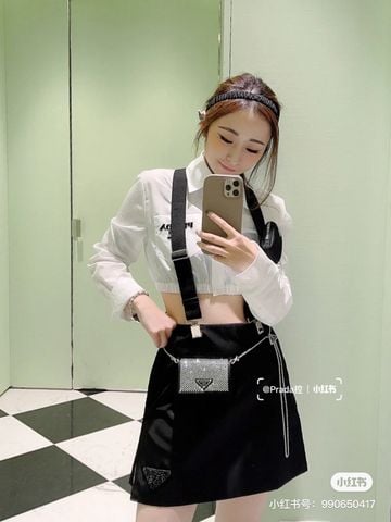 TÚI XÁCH NỮ PRAD* MINI CRYSTAL BLING