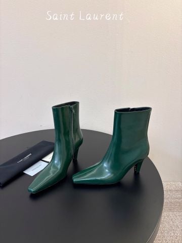 BOOTS CAO GÓT NỮ Y S L JILL PHOM MŨI VUÔNG NHỌN DA MỊN