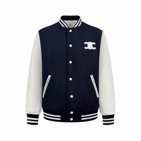 ÁO KHOÁC BOMBER VARSITY UNISEX CLN THÊU NỔI BIỂU TƯỢNG DOUBLE C