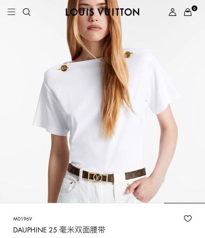 THẮT LƯNG NỮ L V DAUPHINE 25MM 2 MẶT – KHÓA CIRCLE TRONG KHUNG CHỮ NHẬT SANG TRỌNG