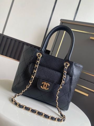 TÚI TOTE NỮ C N MINI SHOPPING PHOM SEMI-STRUCTURED, DA BÊ GRAINED CHẦN QUẢ TRÁM