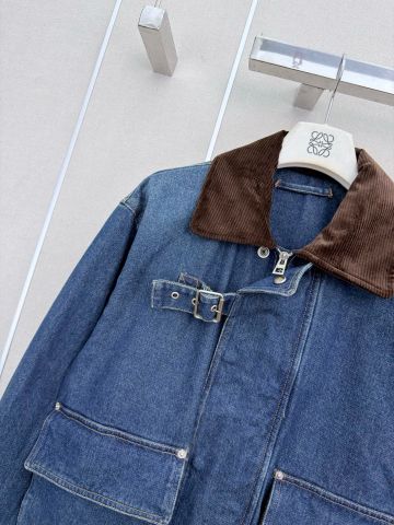 ÁO KHOÁC DENIM NỮ L W CỔ NHUNG GÂN – PHOM SHORT PARKA TRAPEZE CÁ TÍNH