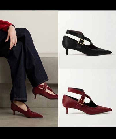 GIÀY CAO GÓT NỮ KH DÁNG MŨI NHỌN – QUAI NGANG KHÓA KIM LOẠI, GÓT 5CM THANH LỊCH