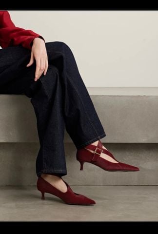 GIÀY CAO GÓT NỮ KH DÁNG MŨI NHỌN – QUAI NGANG KHÓA KIM LOẠI, GÓT 5CM THANH LỊCH