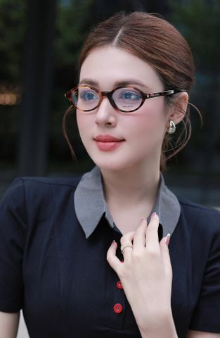 KÍNH MẮT NỮ SL DÁNG OVAL RETRO GỌNG VÂN TORTOISE THANH MẢNH