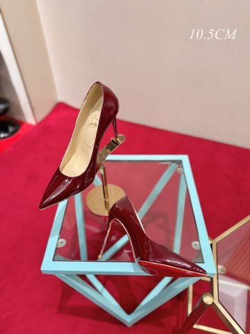 GIÀY CAO GÓT NỮ LBT DA BÓNG KINH ĐIỂN MŨI NHỌN SẮC NÉT