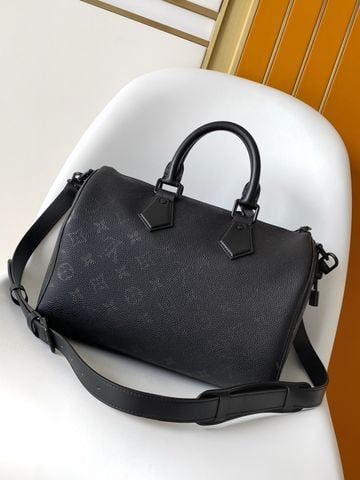 TÚI XÁCH UNISEX LV* SPEEDY P9 BANDOULIÈRE – MONOGRAM ĐEN MỜ