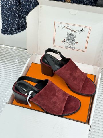 SANDAL CAO GÓT NỮ H M OPEN-TOE BLOCK HEEL DA LỘN CAO CẤP PHOM TỐI GIẢN THANH LỊCH