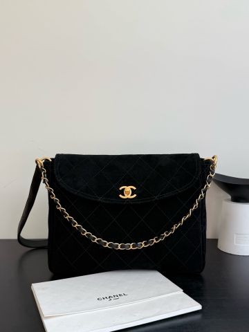 TÚI NỮ C H 26C HOBO SUEDE DARK COFFEE – CHẦN Ô TRÁM, DÂY XÍCH PHA DA, PHOM MỀM RỘNG RÃI