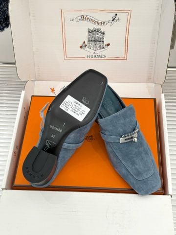 GIÀY SỤC CAO GÓT NỮ H M KELLY BUCKLE PHOM MŨI VUÔNG DA LỘN DÊ GÓT TRỤ THANH LỊCH