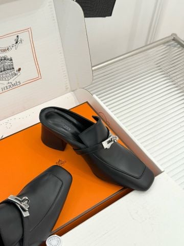 GIÀY SỤC CAO GÓT NỮ H M KELLY BUCKLE PHOM MŨI VUÔNG, DA DÊ  THƯỢNG HẠNG MỊN ĐẸP