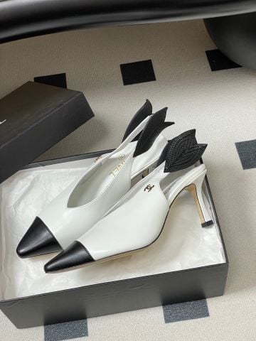 GIÀY CAO GÓT NỮ CN MŨI NHỌN THANH MẢNH – SLINGBACK HẬU HỞ NƠ BƯỚM TINH TẾ, GÓT 7.5CM