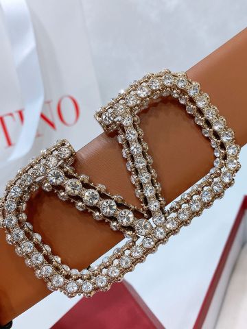 THẮT LƯNG NỮ V L VLOGO SIGNATURE ĐÍNH ĐÁ