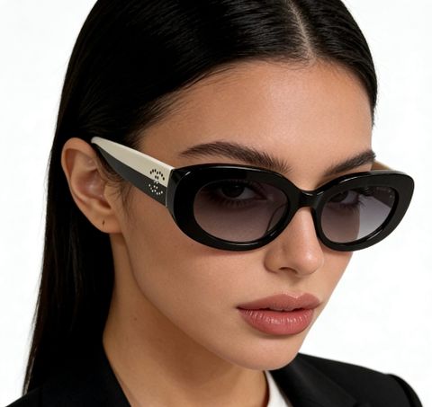 KÍNH MẮT NỮ CN DÁNG OVAL VIỀN DÀY PHỐI CÀNG TƯƠNG PHẢN SIÊU SANG