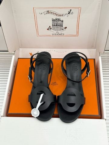 SANDAL NỮ H M HELIA 60 H CUT-OUT – QUAI CỔ CHÂN, GÓT VUÔNG 6CM, DA BÊ HERITAGE