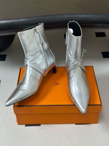 ANKLE BOOTS NỮ H M NICE 40 MŨI NHỌN – KHÓA KELLY – DA BÒ LÓT DA CỪU