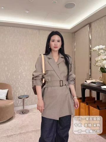 ÁO KHOÁC DÁNG VEST NỮ LOU* THẮT LƯNG EO LÓT MONOGRAM CAO CẤP