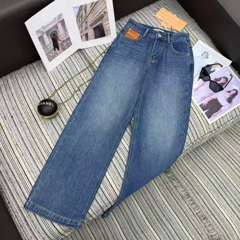 QUẦN JEANS NỮ MIU* ỐNG ĐỨNG TEM DA LƯNG SAU WASH ĐẸP