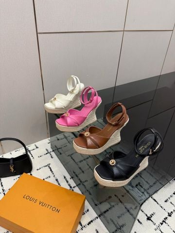 SANDAL ĐẾ XUỒNG NỮ L V 6AM ESPADRILLE – DA CAO CẤP, LÓT DA CỪU, ĐẾ CÓI UỐN CONG