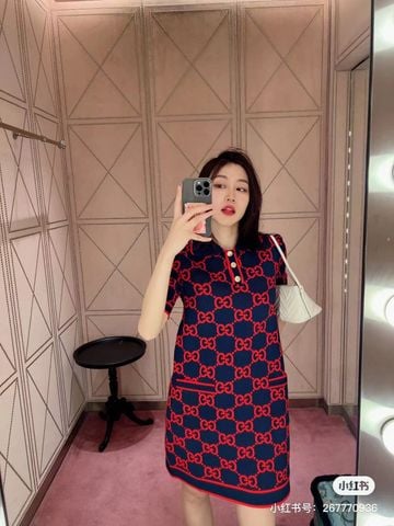 ĐẦM NỮ GUCC* HỌA TIẾT GG CỔ POLO SANG TRỌNG