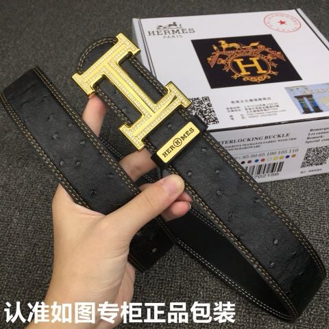 Belt nam / Thắt lưng nam Herme* Dây nịt da bò cao cấp, thiết kế lớp vân độc đáo