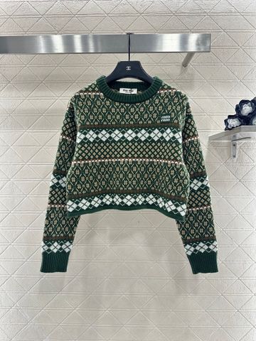 ÁO LEN NỮ MM DÁNG CROPPED CỔ TRÒN HỌA TIẾT FAIR ISLE SANG TRỌNG