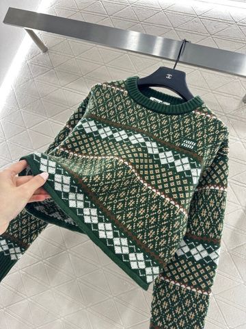 ÁO LEN NỮ MM DÁNG CROPPED CỔ TRÒN HỌA TIẾT FAIR ISLE SANG TRỌNG