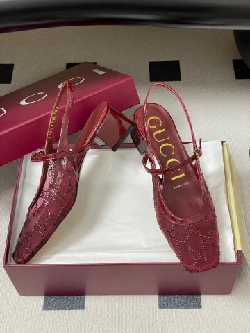 GIÀY SLINGBACK NỮ GC DÁNG MARY JANE LƯỚI ĐÍNH ĐÁ GG – GÓT 4.5CM TÔN DÁNG