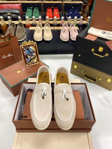 GIÀY LOAFER NAM/NỮ Lorro* Piana* DA LỘN Ý