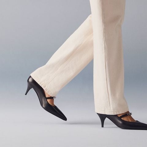 GIÀY CAO GÓT NỮ H M MAJESTE 60 DÁNG MŨI NHỌN QUAI MẢNH KHÓA KIM LOẠI