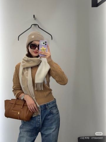 ÁO LEN NỮ CELI* LEN TƠ DỆT DÂY XÍCH NỔI LOGO 3 MÀU SIÊU ĐẸP