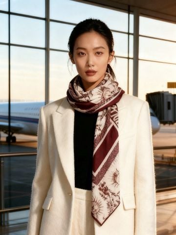 KHĂN CHOÀNG NỮ DIOR* JACQUARD LỤA & CASHMERE 135cm