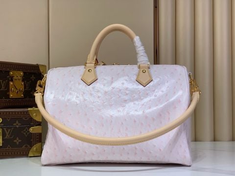 TÚI NỮ L V SPEEDY SOFT 30 BOHO XANH BABY VÂN ĐÀ ĐIỂU – CHAIN CHARM, TORON HANDLE, PHOM PILLOW MỀM
