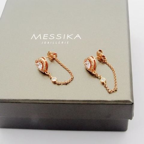 HOA TAI NỮ MESSIKA JOY CŒUR CHAIN EARRING – TRÁI TIM ĐÍNH ĐÁ NỐI XÍCH