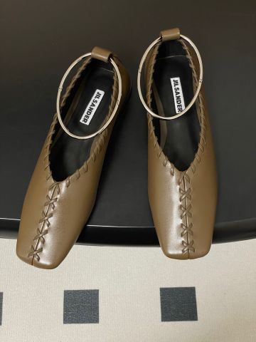 GIÀY BỆT NỮ JS KHOEN TRÒN KIM LOẠI – MŨI VUÔNG TINH GỌN, ĐƯỜNG ĐAN CHỈ NỔI BẬT