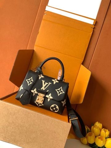 TÚI NỮ L V MADELEINE MM BICOLOR MONOGRAM EMPREINTE – DA BÊ VÂN HẠT, S-LOCK ÁNH KIM, FORM TOP HANDLE