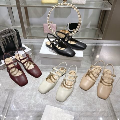 GIÀY BỆT NỮ DR* DÁNG SQUARE-TOE CHERIE 2 QUAI KHÓA CHỮ CÁI SANG TRỌNG